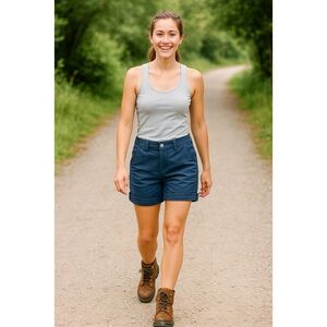 Carhartt Womens Navy Blue Cargo Work Shorts Cotton Blend Size 8 Outdoor Utility